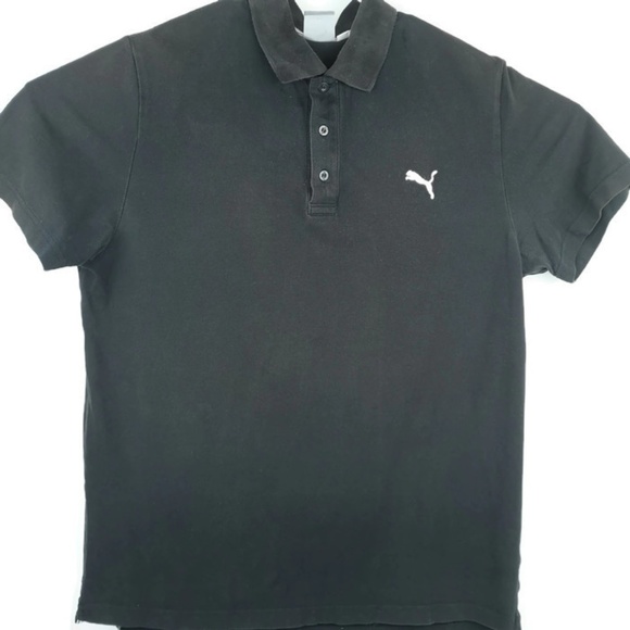 Puma Other - Puma Black Short Sleeve Golf Polo Shirt Mens Sz LG